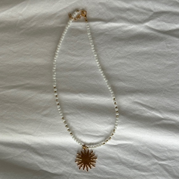 Beaded Necklace with Moon Charm - Picture 9 of 11